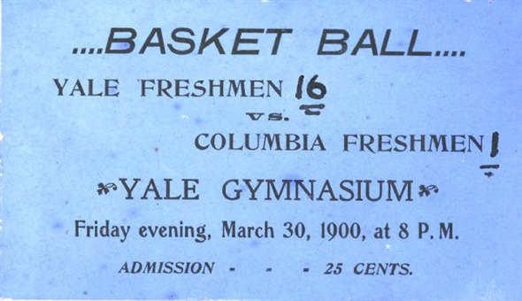 1900 Yale vs Columbia Basketball Ticket
